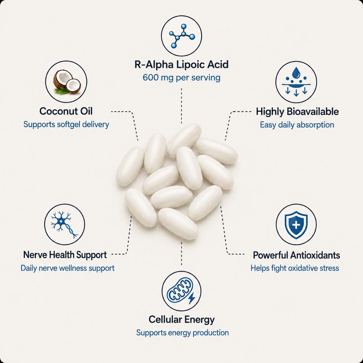 Nuviora Labs R-Alpha Lipoic Acid Softgels